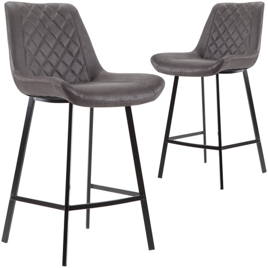 66cm Flannery Suede Barstools (Set of 2)