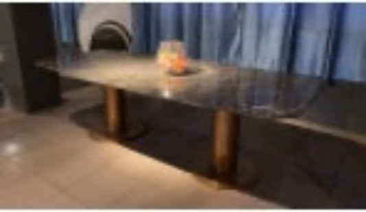 Elfred Hang Grey Marble Dining Table
