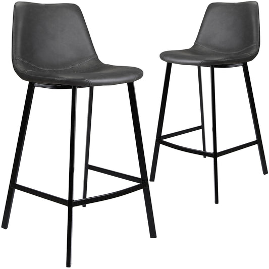 65cm Hughes Faux Leather Barstools (Set of 2)