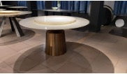 Elizabeth White Onxy Marble Marble Dining Table